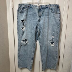 Universal Thread Light Blue Denim Jeans Mid-Rise 90s Baggy Distress Plus Size 28